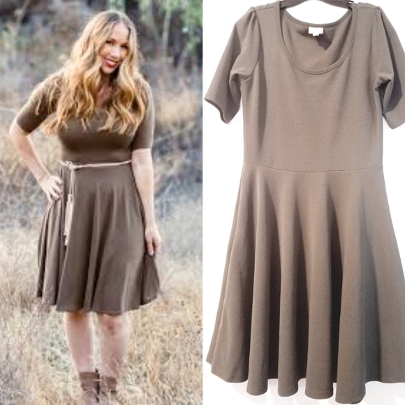 LuLaRoe Dresses & Skirts - XL Lularoe Nicole Dress - Solid Gray - Fits 18/20